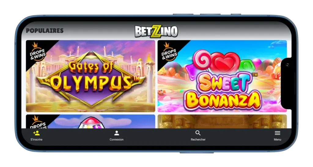 Bonus de l'application mobile au Betzino